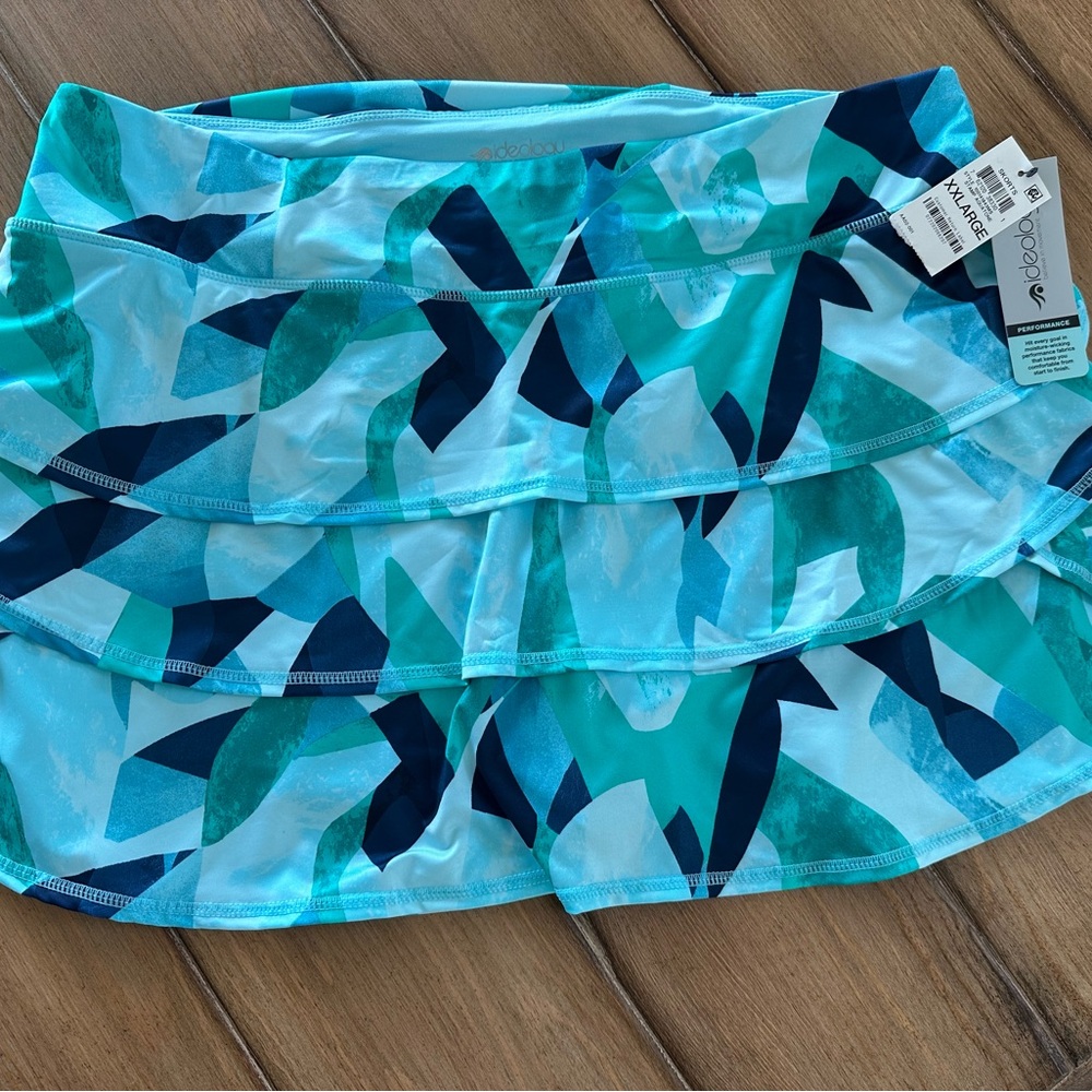 Ideology Blue and Teal Patterned Skort
